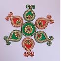 Acrylic Rangoli Big Peacock Designer Rangoli Rangoli Reusable for Floor, Wall Decoration Stone Kundan Meena Designer Rangoli Sticker for Diwali Navratri Pooja (Design_4)