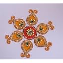 Acrylic Rangoli Big Peacock Designer Rangoli Rangoli Reusable for Floor, Wall Decoration Stone Kundan Meena Designer Rangoli Sticker for Diwali Navratri Pooja (Design_9)