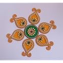 Acrylic Rangoli Big Peacock Designer Rangoli Rangoli Reusable for Floor, Wall Decoration Stone Kundan Meena Designer Rangoli Sticker for Diwali Navratri Pooja (Design_11)