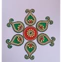 Acrylic Rangoli Big Peacock Designer Rangoli Rangoli Reusable for Floor, Wall Decoration Stone Kundan Meena Designer Rangoli Sticker for Diwali Navratri Pooja (Design_2)