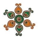 Acrylic Rangoli Big Peacock Designer Rangoli Rangoli Reusable for Floor, Wall Decoration Stone Kundan Meena Designer Rangoli Sticker for Diwali Navratri Pooja (Design_5)