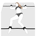 BDSM Bed Restraint System – Adjustable Neck Bondage Strap Kit with Neck Collar, Cuffs & Under Bed Design – DDLG/ABDL/Couples Play