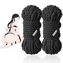 BDSM Couple Intimate Bondage Set - Soft and Multifunctional Sex Rope - Bedroom Adult Bondage Toy - Perfect for Bondage Beginners (2-piece Set, Black)