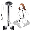 BDSM Sex Bondage Restraints Set - Neck to Wrist BDSM Kit with Traction Chain Nipple Clamps Adjustable Handcuffs Collar Bondage Gear Accessories Sex Things for Couples Kinky Sex Toys for Couples