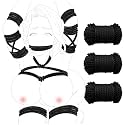 BDSM Shibari Bondage Rope Kit - UTIMI BSDM Restraints Adult Sex Toy for Women Beginner Restraint Kit SM Toys for Couples Sex Play Set Soft Cotton Rope 32 Feet/10m, 3 Pack (Black)