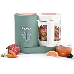 beaba babycook neo-6 in 1 baby food processor blender steamer cooker amp sterilizer portable baby food cooker puree maker and warmer eucalyptus green