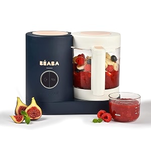 beaba babycook neo-6 in 1 baby food processor blender steamer cooker amp sterilizer portable baby food cooker puree maker and warmer night blue