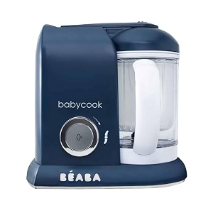 beaba babycook solo - 4 in 1 baby food processor blender and cooker - steam cooking - 1100ml capacity - navy