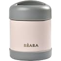 Beaba Isothermal Baby Food Container, 100% Airtight, Stainless Steel, Kids Hot Thermos Keeps Food Hot or Cold For More Than 5 hours, Insulated Double layered Wall, Wide Opening, 300ml, Pink &amp; Mist
