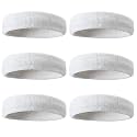 BEACE Sweatbands Sports Headband for Men & Women - 6PCS Moisture Wicking Athletic Cotton Terry Cloth Sweatband for Tennis, Basketball, Running, Gym, Working Out