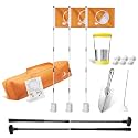 Beach & Backyard Summer Golf & Mini Golf Game - Travel Bag Setup, 3X Pin Flags, Putting Green Hole Cups, 2X Adjustable Putters, Digger, Hole Cutter, 6x Golfing Balls & More - Grass, Sand Low Tide Play