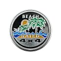 GLSOWEE Beach Badge Rated Car Emblem, 4 x 4 3D Metal Stickers