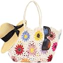 Beach Bags for Women Straw Tote Bag Floral Straw Bag Beach Straw Bag Large Tote Handbag Summer Beach Bag