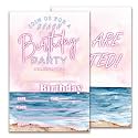 Beach Birthday Invitations, Summer party Invitations for Boys Girls, Beach Theme party supplies, 20 Double-Sided Fill-In Party Invite Cards with 20 Envelopes 4X6 Inch-D07