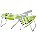 Beach Chair, 63 * 70 * 99cm Heightened Oxford Cloth with Silver White Aluminum Tube, Bearing 100kg, Green Stripes - Lightweight Folding for Outdoor Camping, Picnic, Backyard