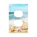 Beach Sea Shell Starfish Coastal Decorative 1 Gang Receptacle Outlet Cover