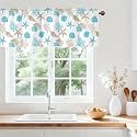 Beach Seashell Window Valance, Short Rod Pocket Curtain Sheer 42x12 in