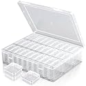 31 Clear Bead Storage Boxes with Hinged Lids