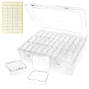 Bead Organizer Box with 30 Clear Storage Containers and Labels