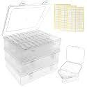 Bead Organizer Box – Small Bead Storage Containers, Mini Clear Plastic Storage Boxes with Hinged Lids, Rectangle Craft Case for Jewelry, DIY Beading, Nail Art, and Small Parts (93 PCS)