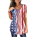 BeadChica Women's Tunic Tops For Leggings Short Sleeve Shirts Botton Up Casual Ruched Blouses Clothing