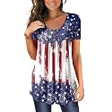 BeadChica Women's Tunic Tops For Leggings Short Sleeve Shirts Botton Up Casual Ruched Blouses Clothing