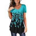 BeadChica Women's Tunic Tops For Leggings Short Sleeve Shirts Botton Up Casual Ruched Blouses Clothing