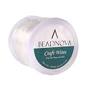 BEADNOVA 1mm Bracelet String Clear Craft Wire Stretch String Cord for Jewelry Making Beading Thread Elastic Thread Cord (100m)