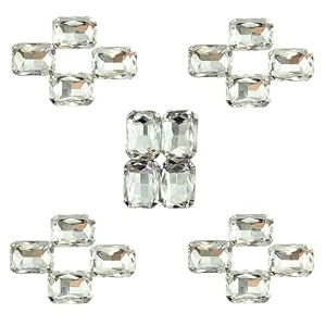 beads amp crafts rectangle shape glass crystal clip stones for embroidery work jewelry making dress and diy craft 18mm x 25mm 12