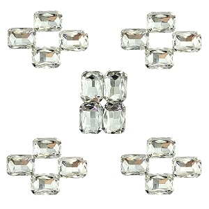 beads amp crafts rectangle shape glass crystal clip stones for embroidery work jewelry making dress and diy craft 8mm x 10mm 50