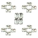 Beads & Crafts: Rectangle Shape Glass Crystal Clip Stones for Embroidery Work, Jewelry Making, Dress and DIY Craft (8mm x 10mm, 50)