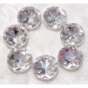 beads amp crafts round shape glass crystal clip stones silver base for embroidery work jewelry making dress and diy craft 12 27mm