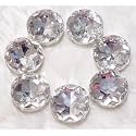 Beads &amp; Craft: Round Shape Glass Crystal Clip Stones Silver Base for Embroidery Work, Jewelry Making, Dress and DIY Craft (12, 12mm)