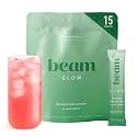 BEAM Glow Hormone Support & Cortisol Supplement for Women - Daily Vitamins for Women with Ashwagandha, Selenium, Zinc, Vitamin A, for Cycle Health, Mood & Energy, Watermelon, 15 Servings