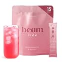 BEAM Glow Hormone Support & Cortisol Supplement for Women - Daily Vitamins for Women with Ashwagandha, Selenium, Zinc, Vitamin A, for Cycle Health, Mood & Energy, Raspberry, 15 Servings
