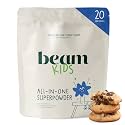 BEAM Kids Multivitamin Powder – Kids Vitamins with Greens, Probiotic &amp; Prebiotic, Immune Support for Children &amp; Toddlers, No Artificial Sweeteners, For Picky Eaters, 20 Servings, Chocolate Chip Cookie