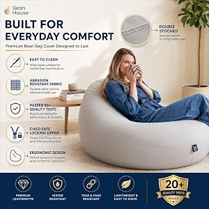 bean bag chair cover  size 1xl  color maroon orange  without beans  premium leatherette cover cmf 0496
