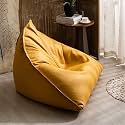 Beanbag Chair,Faux Leather Bean Bag Sofa,Triangle Pouf,Armless Floor Sofa, Safety and Durability, for Living Room Bedroom Apartment Small Space (B)
