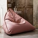 Beanbag Chair,Faux Leather Bean Bag Sofa,Triangle Pouf,Armless Floor Sofa, Safety and Durability, for Living Room Bedroom Apartment Small Space (D)