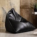 Beanbag Chair,Faux Leather Bean Bag Sofa,Triangle Pouf,Armless Floor Sofa, Safety and Durability, for Living Room Bedroom Apartment Small Space (E)