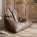 Beanbag Chair,Faux Leather Bean Bag Sofa,Triangle Pouf,Armless Floor Sofa, Safety and Durability, for Living Room Bedroom Apartment Small Space (A)