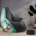 Beannie 4XL Premium, Designer - Brewed Bliss Theme-Don't Talk - Printed Teardrop Bean Bag  With Bean Filling