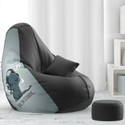 Beannie 4XL Premium, Designer - Slackers Lounge Theme-Yah I am listening - Printed Teardrop Bean Bag  With Bean Filling