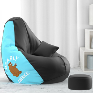 beannie 4xl premium designer - snooze squad theme-bearly awake - printed teardrop bean bag  with bean filling