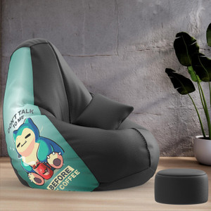 beannie 5xl premium designer - brewed bliss theme-dont talk - printed teardrop bean bag  with bean filling
