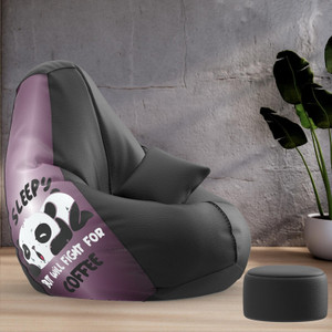beannie 5xl premium designer - brewed bliss theme-fight for coffee - printed teardrop bean bag  with bean filling