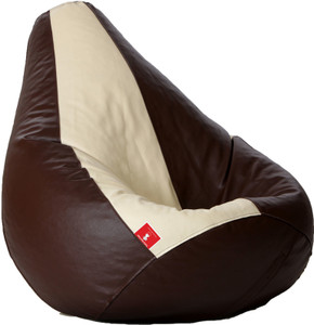 beannie jumbo brown cream teardrop bean bag  with bean filling beige brown