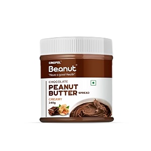 beanut chocolate creamy peanut butter 340gm  19gm protein  100 vegan peanut butter 100 pure roasted peanut  high in protein spread gluten amp cholesterol free nut butter
