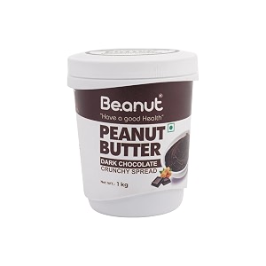 beanut dark chocolate crunchy peanut butter 1kg  18gm protein  100 vegan peanut butter 100 pure roasted peanut  high in protein spread gluten amp cholesterol free nut butter