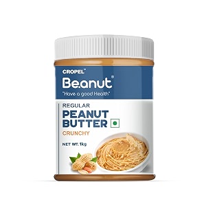 beanut peanut butter crunchy is a smart choice from real roasted pressed protein non gmo gluten free vegan and cholesterol free gym exercise daily energetic-1kg - pack of 1